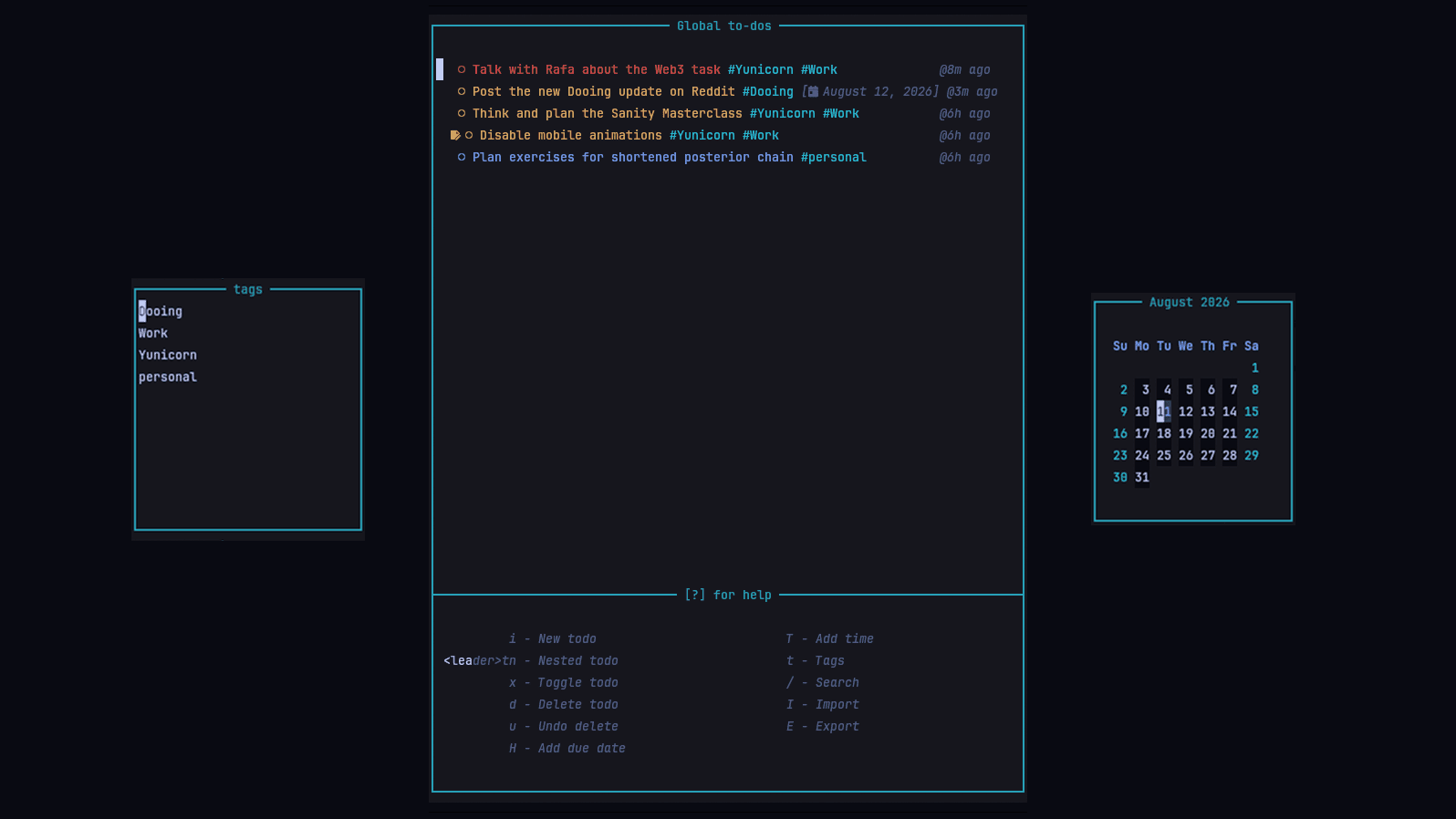 Dooing classic UI